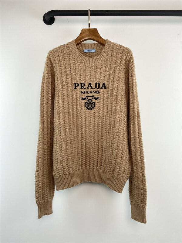 prada logo jacquard sweater
