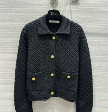 dior quilted wool knitted jacket