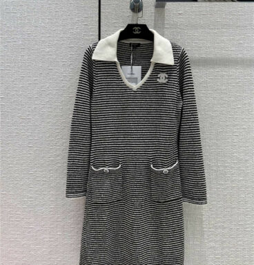 chanel striped knit dress