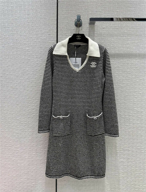 chanel striped knit dress