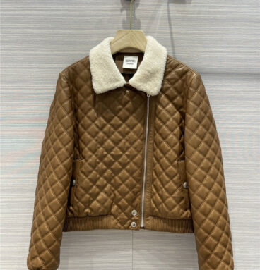 hermes rhombus lined genuine leather jacket