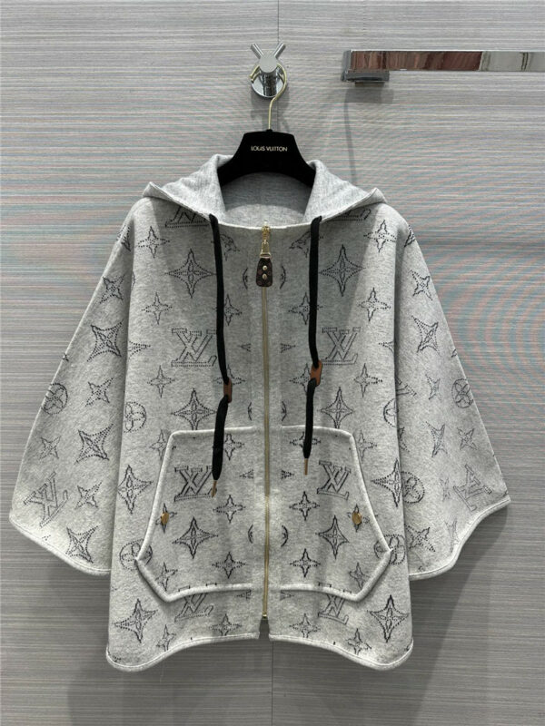 louis vuitton light gray logo LV cape jacket