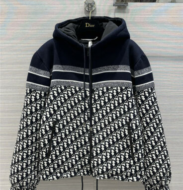 dior classic logo pattern knitted cotton jacket