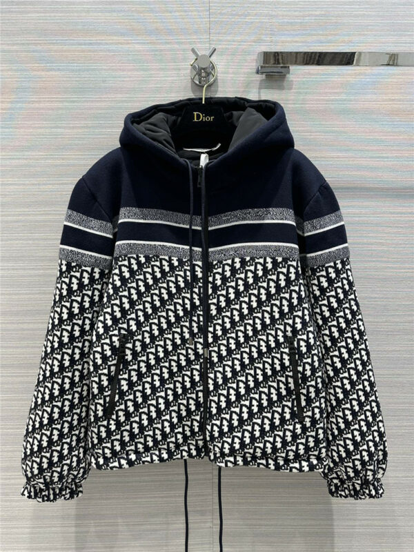 dior classic logo pattern knitted cotton jacket