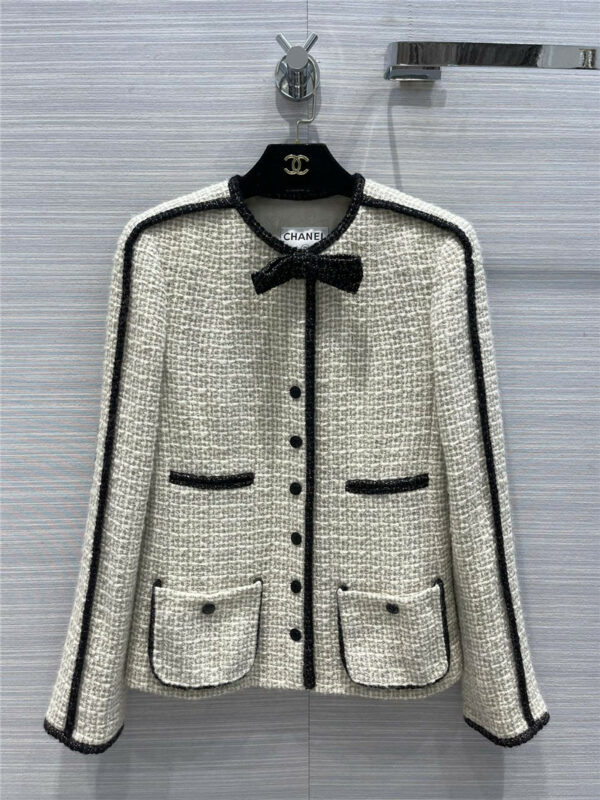 chanel soft tweed bow coat