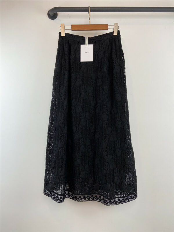 dior black lace skirt