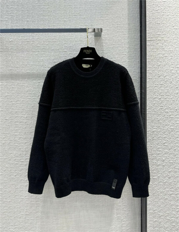 fendi embossed FF chest badge knitted sweater