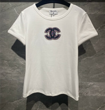 chanel beaded embroidery t shirt