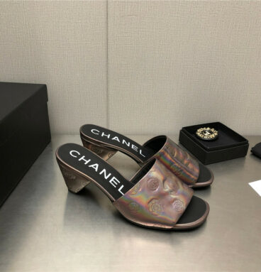 Chanel C buckle slippers classic pearl slippers