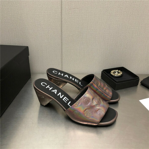 Chanel C buckle slippers classic pearl slippers