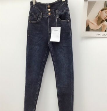 Chanel high waist slit jeans