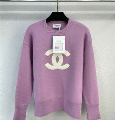 chanel CC logo letter sweater