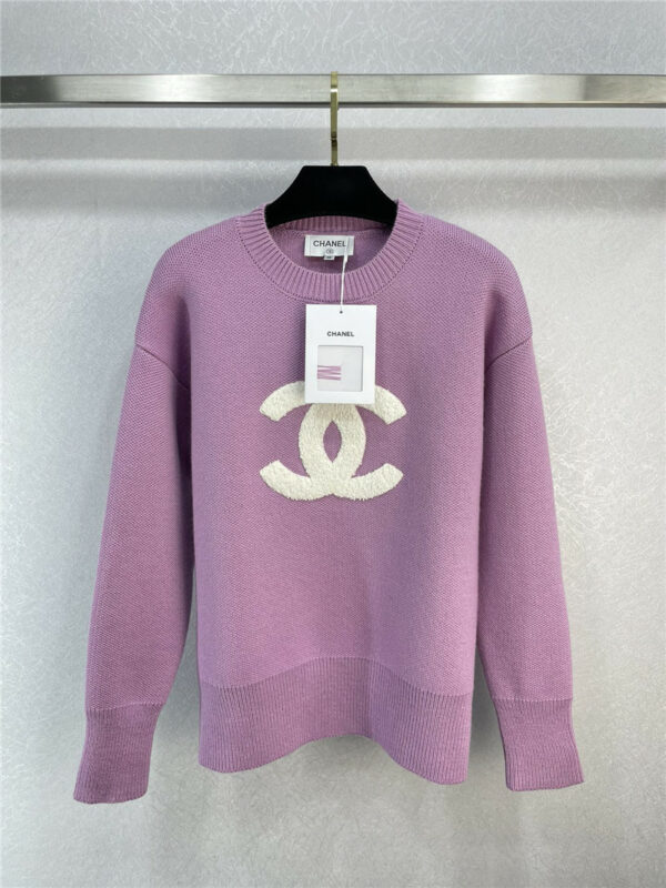 chanel CC logo letter sweater