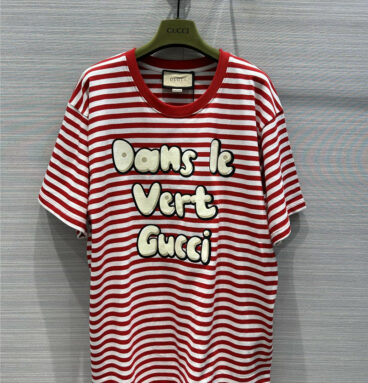 gucci stripe letter print t-shirt