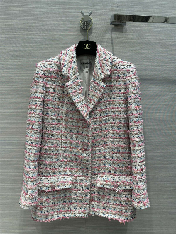 Chanel pink tweed suit jacket