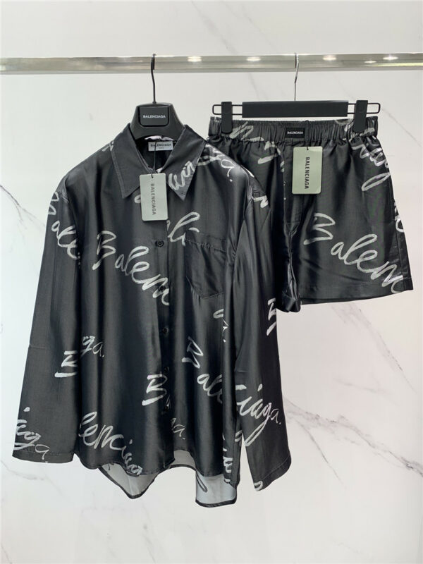 Balenciaga silk shirt and pants set