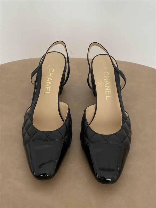 Chanel 6.5cm black diamond low-heeled shoes