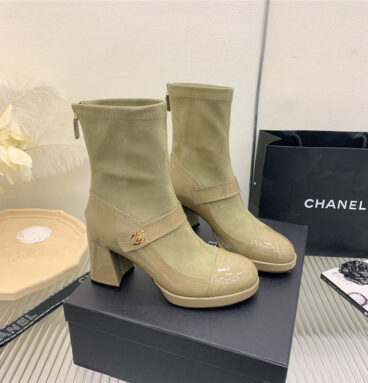 chanel mary jane sock wool boots
