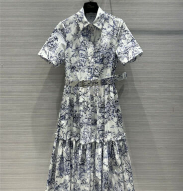 dior floral cotton short sleeve dress