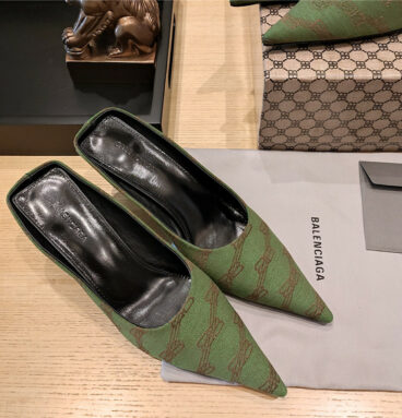 Balenciaga pointed-toe stiletto lizard leather pumps