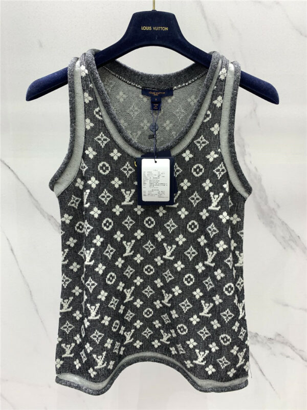 louis vuitton LV rolled edge jacquard knitted vest