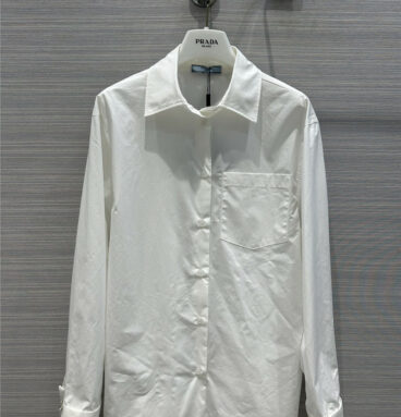 prada triangle logo rhinestone cufflinks white shirt