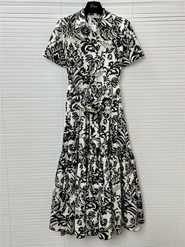 Dior printed holiday style short-sleeved dress