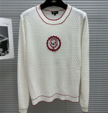 chanel beaded round neck long sleeves
