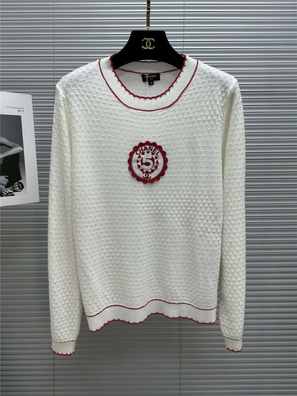 chanel beaded round neck long sleeves
