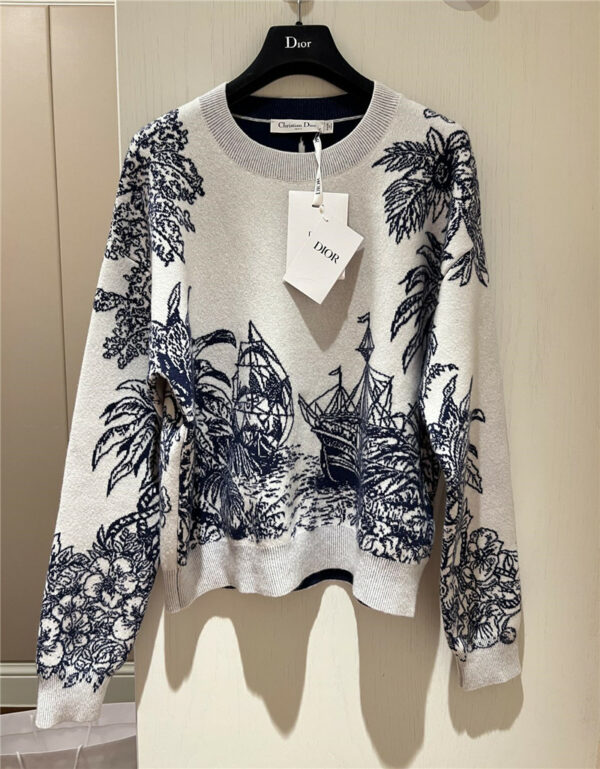 dior pirate sailing print embroidered sweater