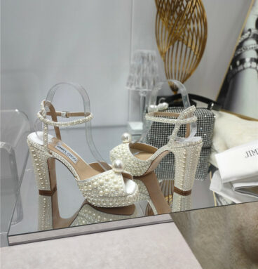 Jimmy Choo new silk pearl luxury series sandals