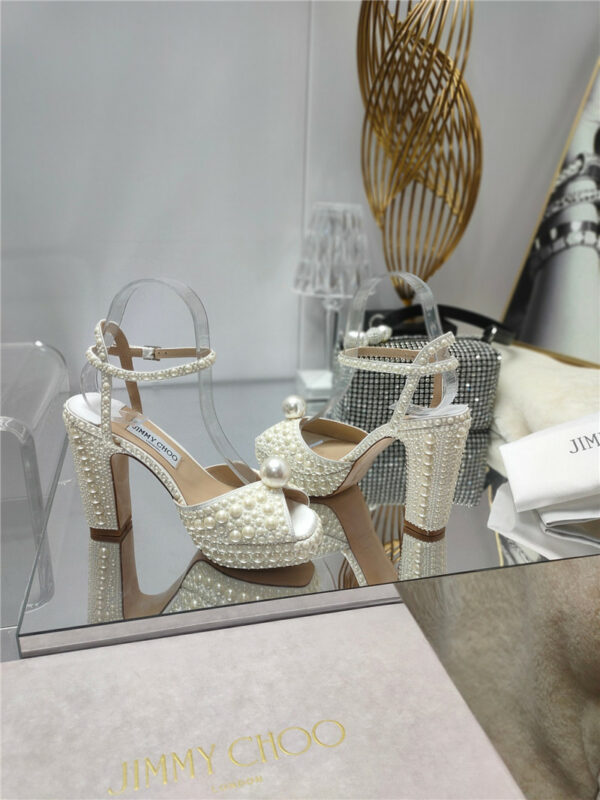 Jimmy Choo new silk pearl luxury series sandals