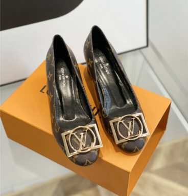 louis vuitton LV new crystal square buckle shoes