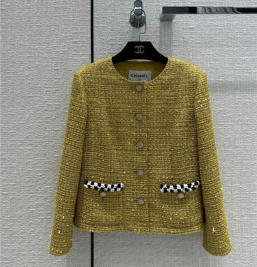 Chanel early spring new golden tweed coat