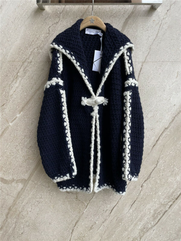 dior warm knitted wool coat