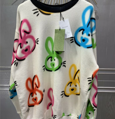 gucci new year limited rabbit pattern long sleeves