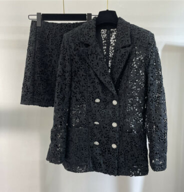 Chanel high-quality French hollow suit jacket + skirt