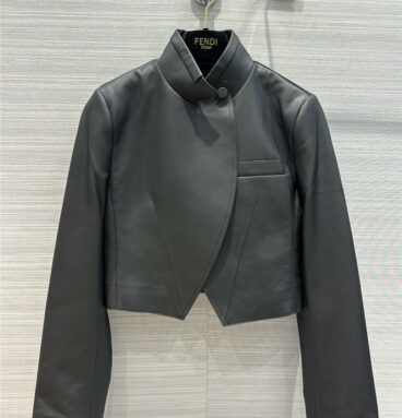 fendi cropped leather jacket