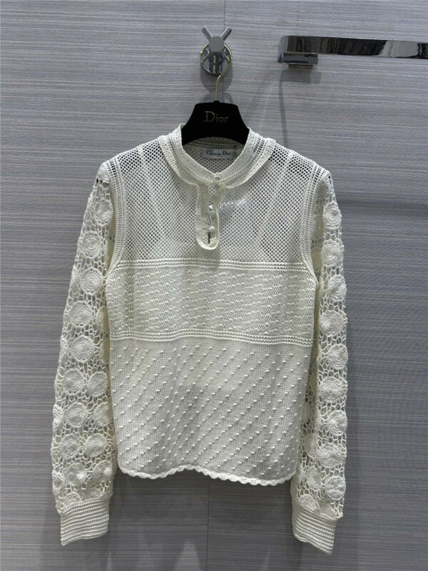 Dior heavy craft chain link knitted sweater