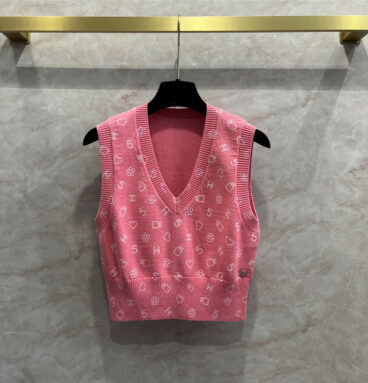 Chanel classic elements logo print knitted vest