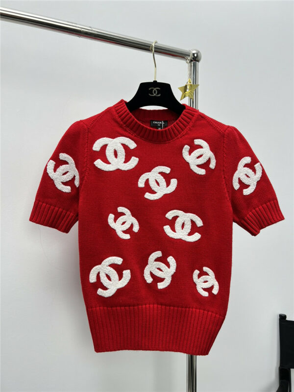 Chanel casual style slim knitted short sleeves