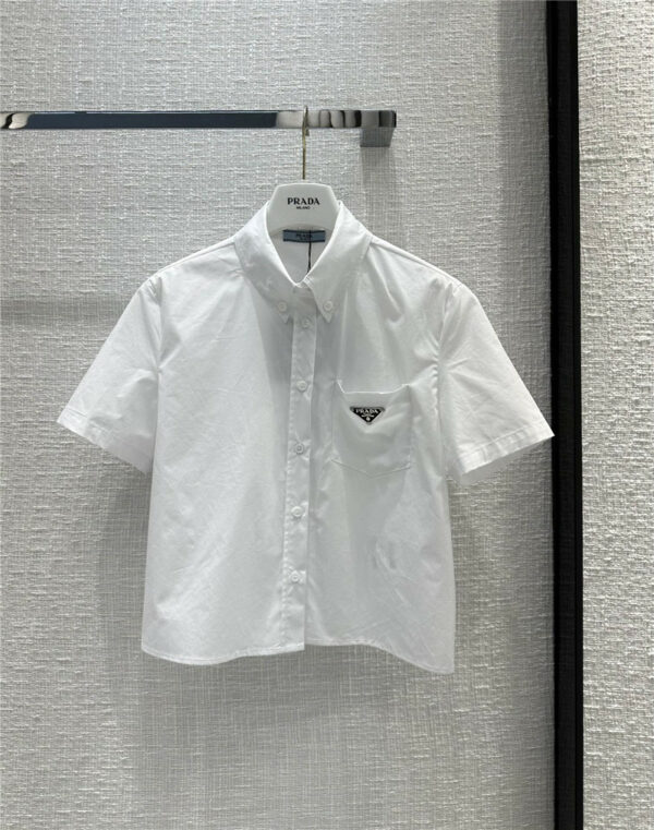 Prada new casual short-sleeved white shirt