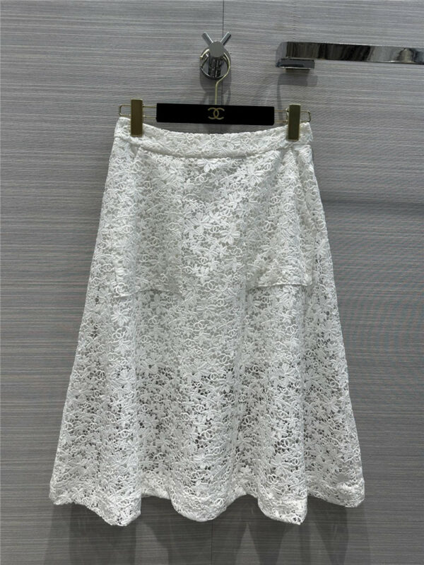 Chanel water soluble flower embroidery skirt