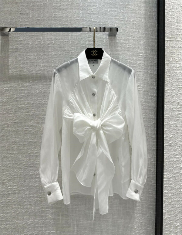 chanel bow tie shirt