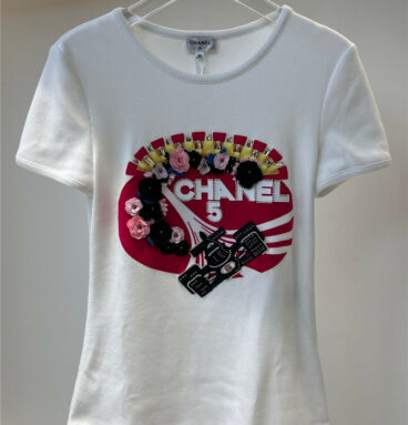 Chanel new cotton embroidery T-shirt