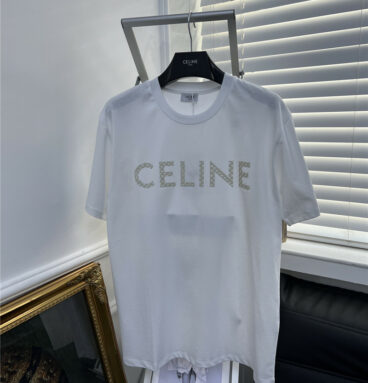 celine hot diamond round neck T-shirt