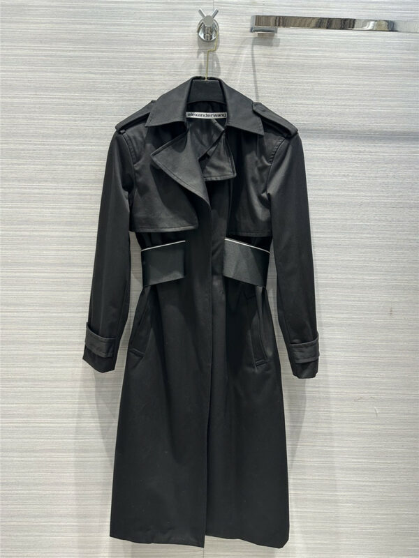alexander wang breasted letter webbing trench coat