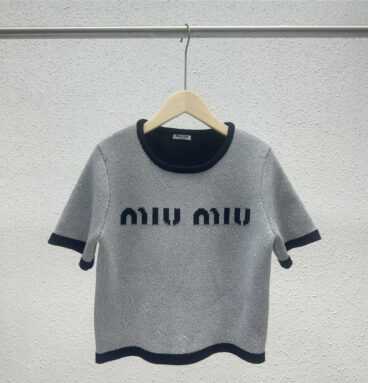 miumiu round neck alphabet sweater