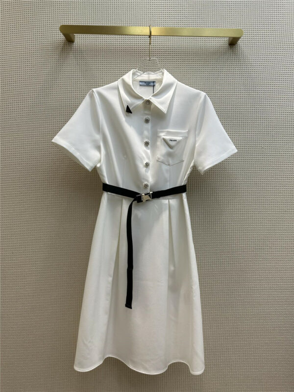 prada A-line waist short-sleeved dress