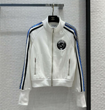 Chanel embroidered baseball uniform zipper jacket